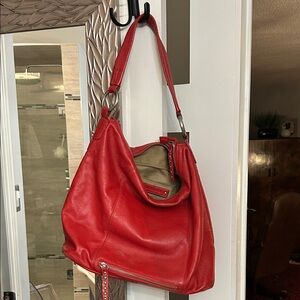 Kenar Red Genuine Leather Shoulder Bag